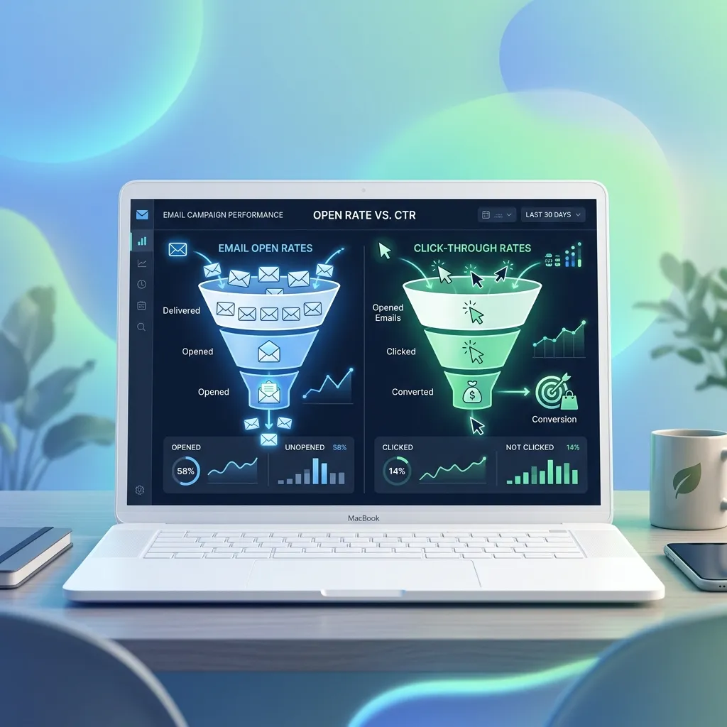 How do email open rates compare to click-through rates