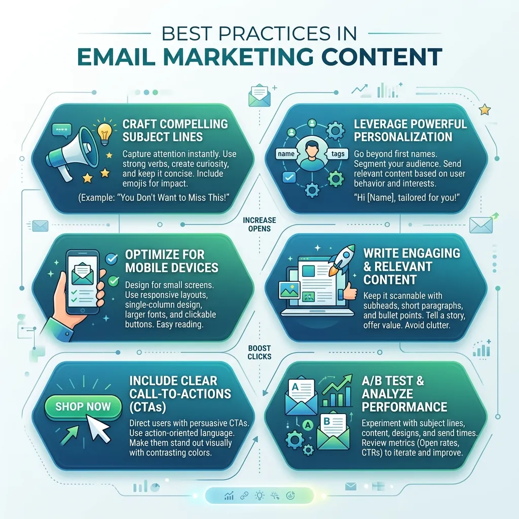 What are the current email marketing content best practices