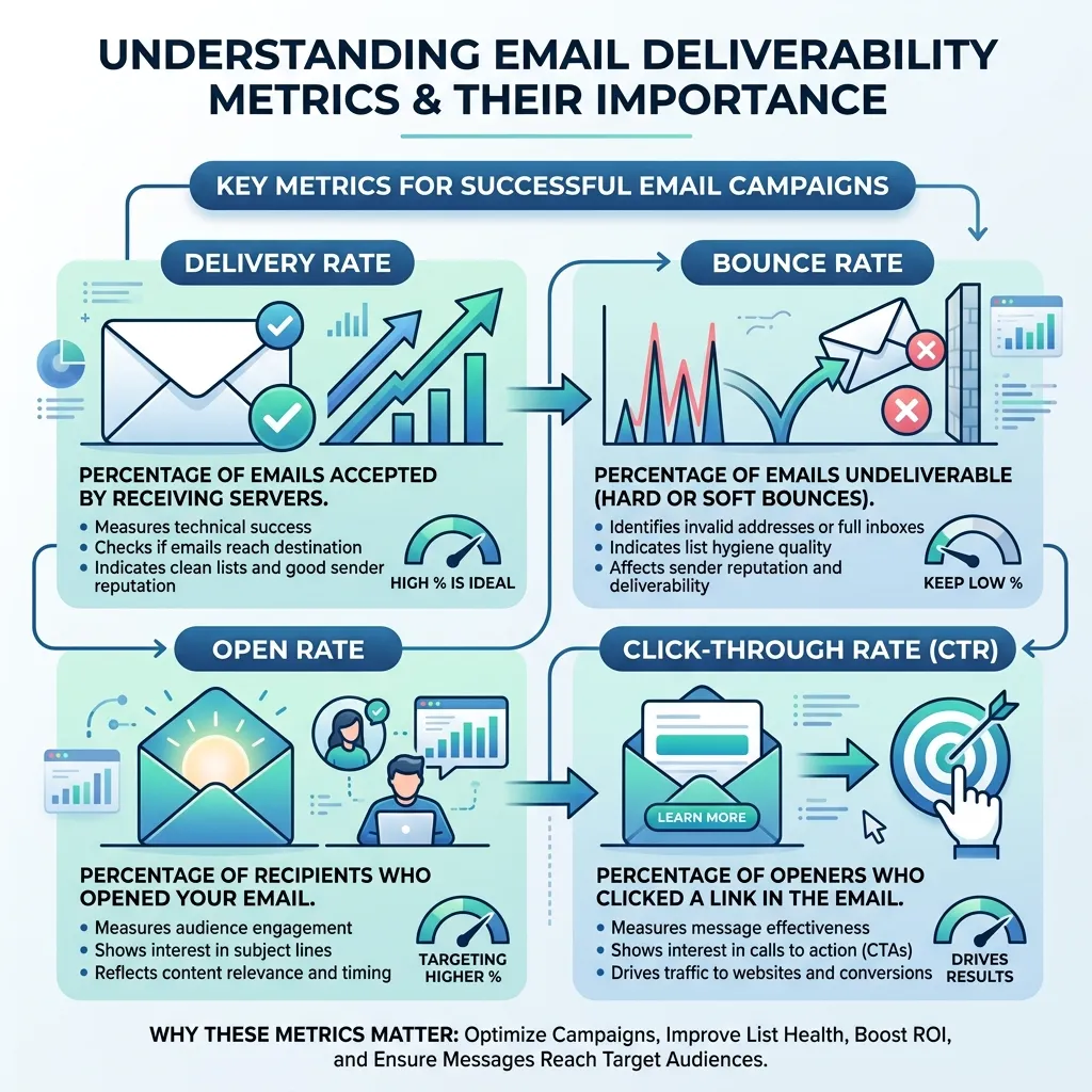 What are email deliverability metrics, and why do they matter