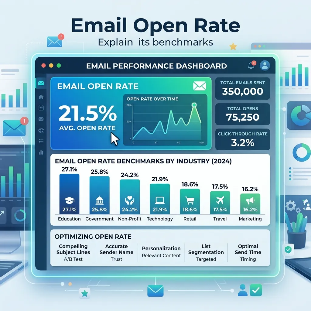 What is email open rate, and what's a good benchmark